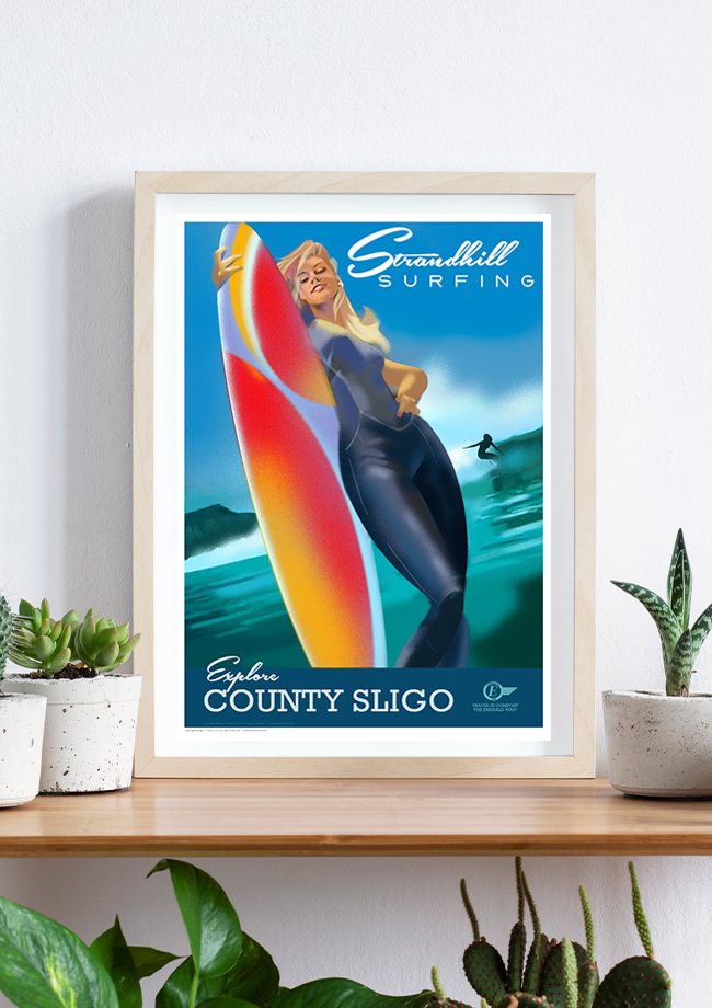 Strandhill Surfing County Sligo Framed